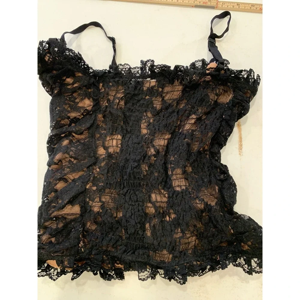 Floral Lace Corset Top Large whimsigoth Gothic Coquette Women dark fairy indie - Picture 5 of 6